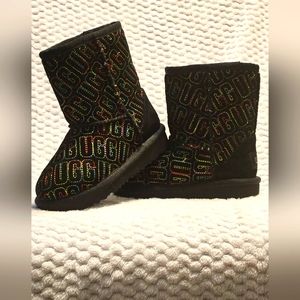 Toddler Ugg Australia Classic Boots Graphic Stitch Black 8c